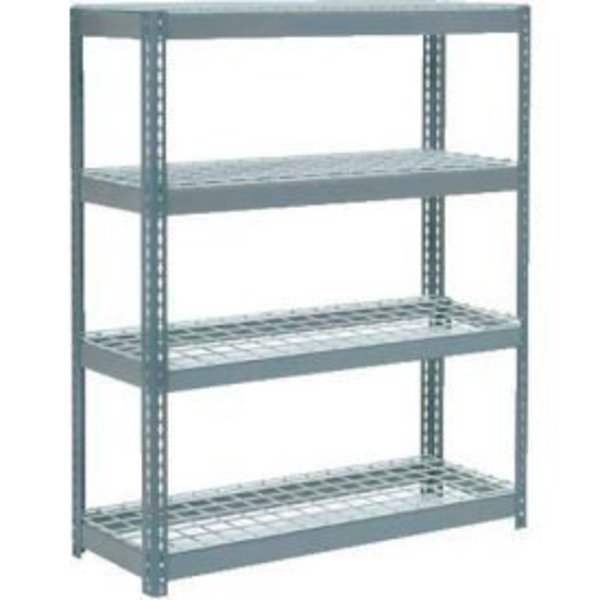 Global Equipment Extra Heavy Duty Shelving 48"W x 24"D x 60"H With 4 Shelves, Wire Deck, Gry 717197